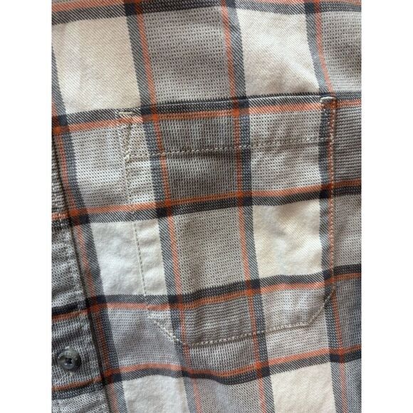 Eddie Bauer Flannel Shirt Mens Medium‎ Grey Plaid Classic Long Sleeve Hike Camp - Picture 5 of 11